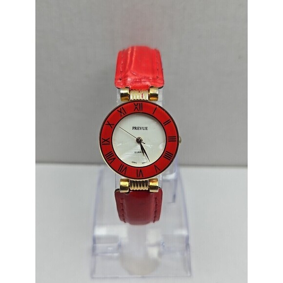 Prevue Accessories - Vintage Prevue Timewear V3060 Ladies Red Enamel Bezel Watch New Battery Unique
